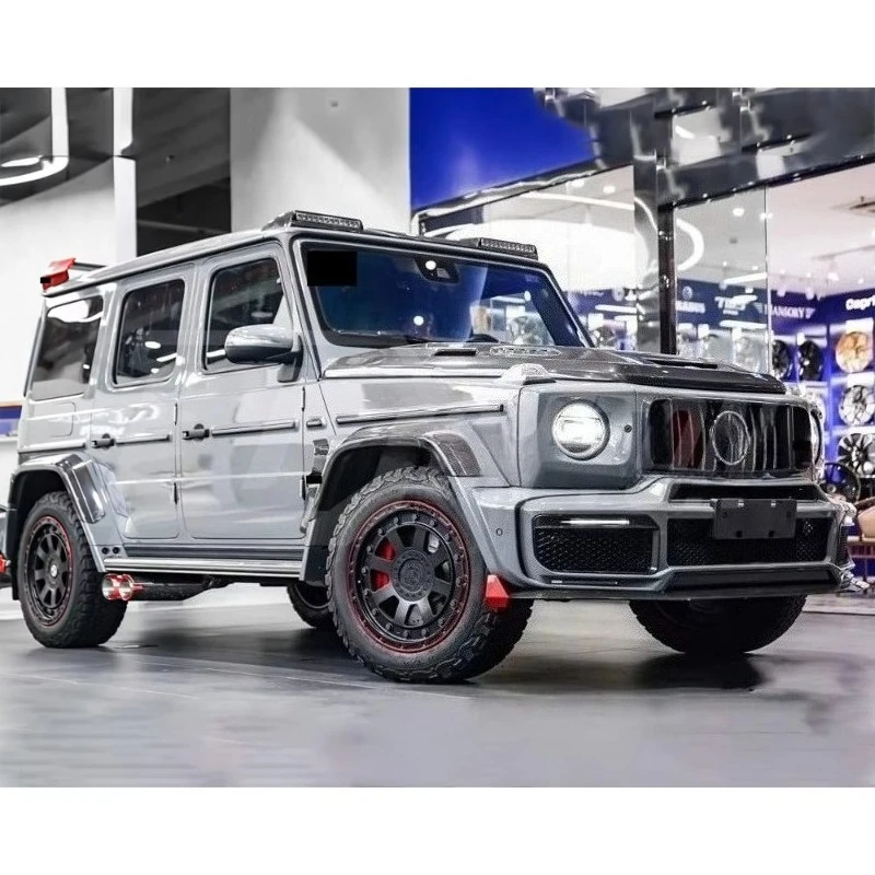 G900 Rocket Style Dry Carbon Fiber Fender Vent Trims Set for  G Class W464 G63  BraB