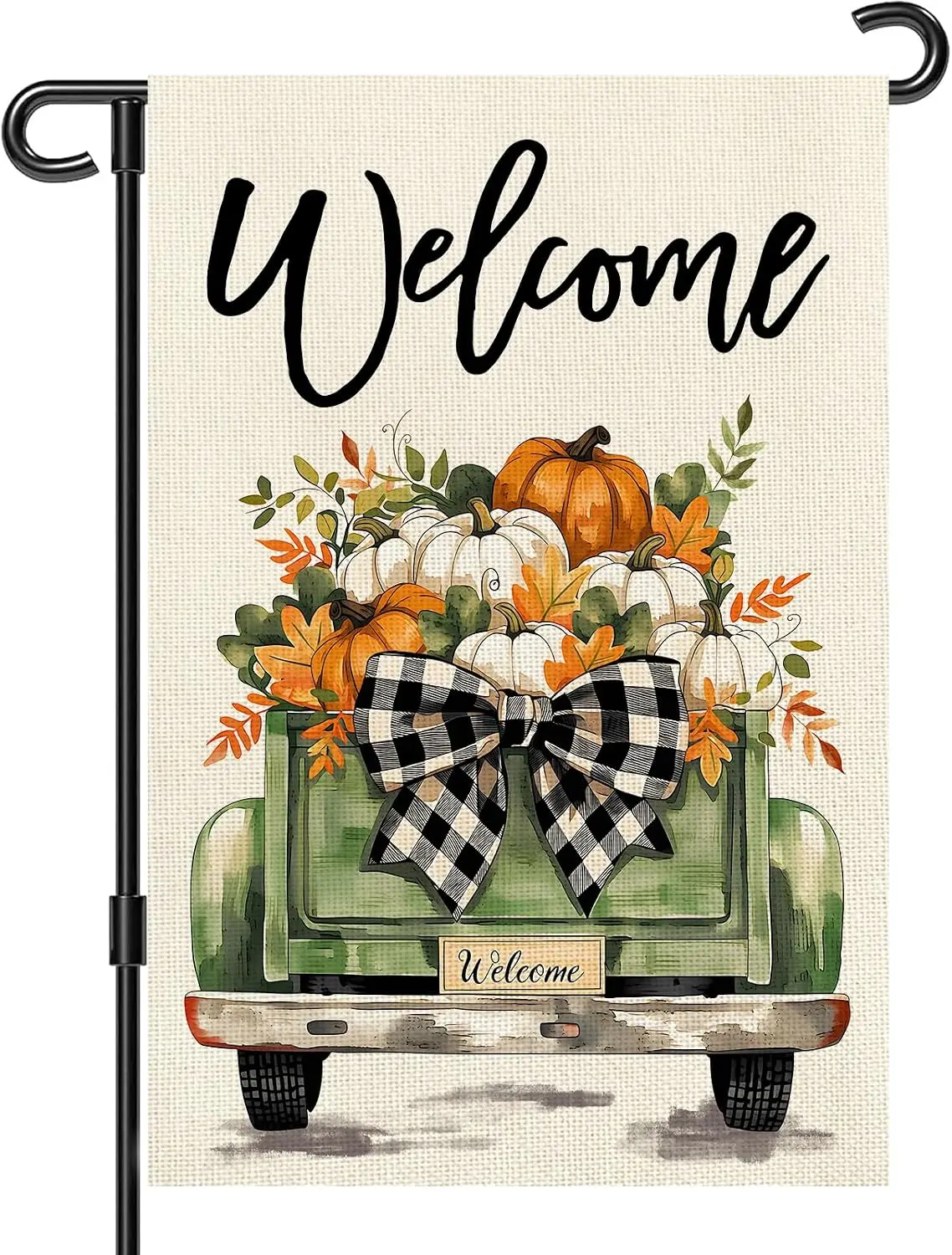 Fall Garden Flag 12x18 Inch for Outside Double Sided Fall Decorations Outdoor Yard Sign Truck Pumpkins Welcome Banner for Th kkz