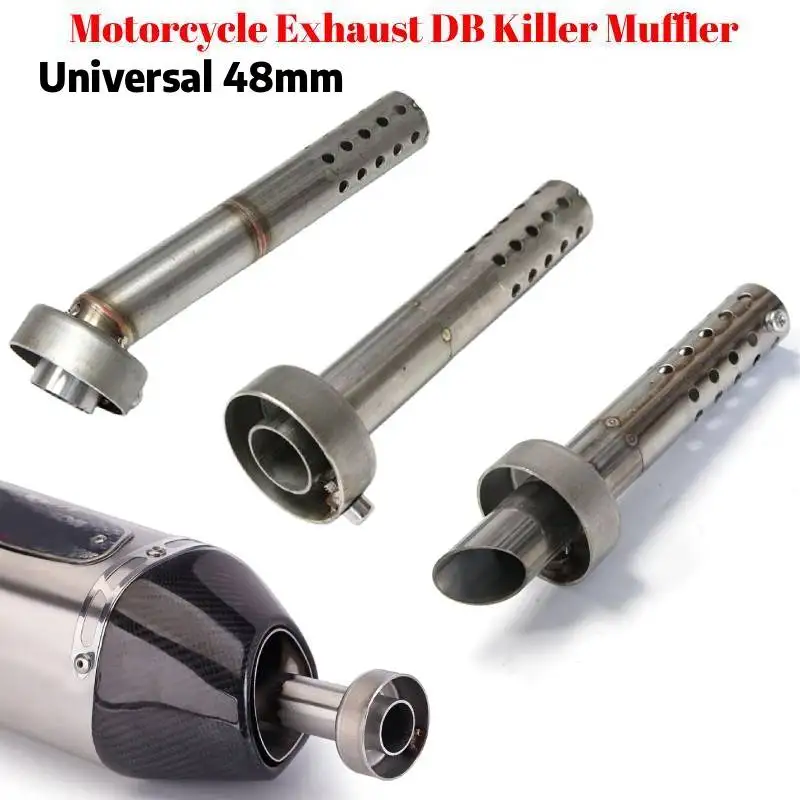 Tuyau de silencieux d'échappement universel pour moto, 48mm, DB Killer amovible, réducteur de son pour Honda Yamaha, éliminateur de bruit