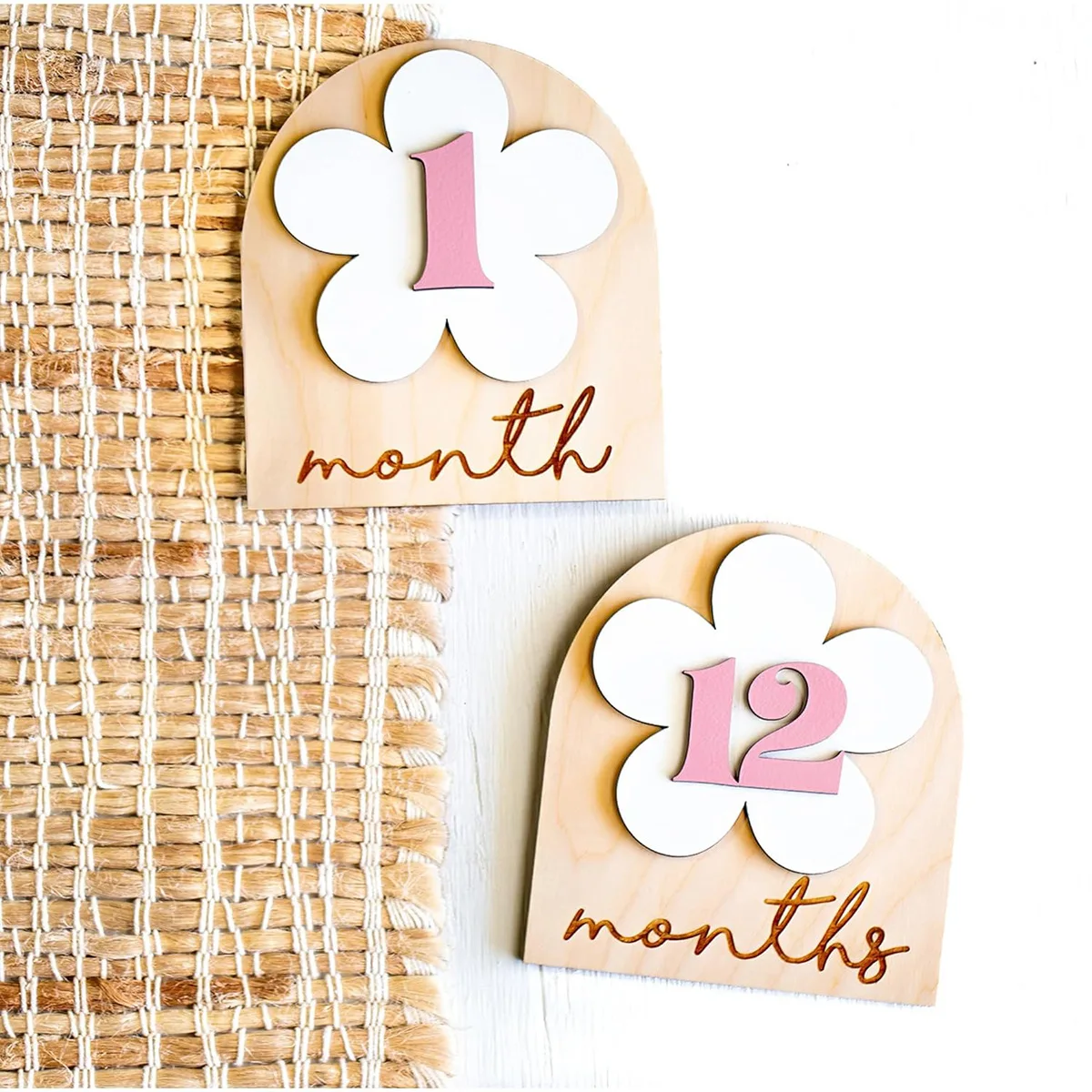 Newborn Photography Prop  Wooden Milestone Baby Monthly Card Creative digital decoration baby photo shoot accessories