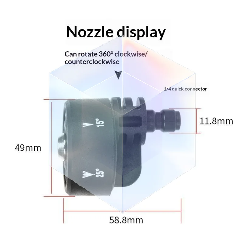 6-in-1 High Pressure Washer Nozzle Multifunctional Quick Connect 1/4'' Tip for Motorcycle Bicycle Outdoor Washing