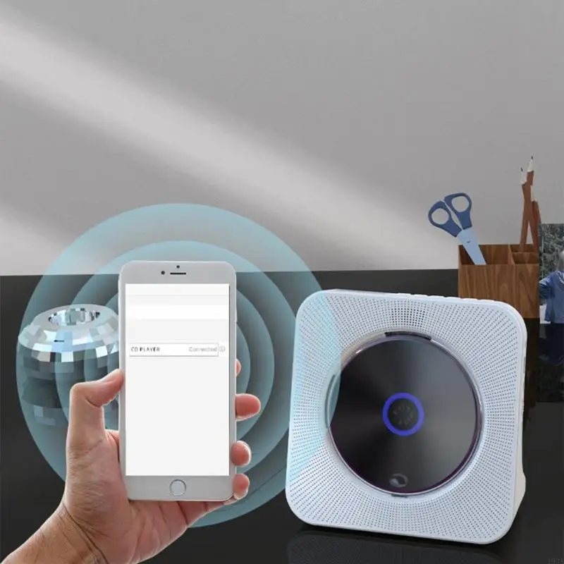

Home Disc Player Bluetooth-совместимый с FM Radio Radio Pomentable Music Disc Album Player для телефона планшета Desktop 193A