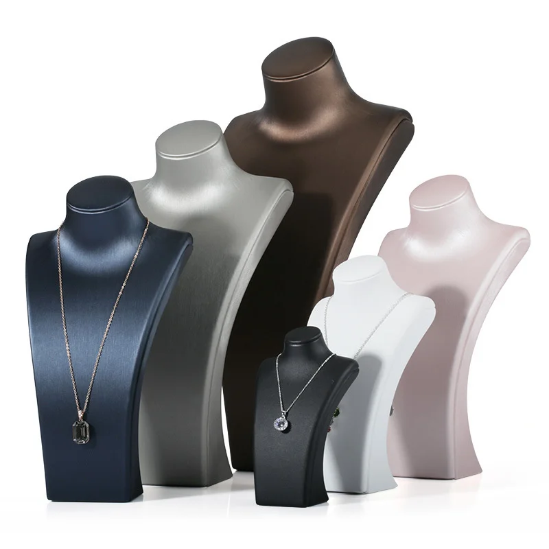 PU Black Blue Jewerly Holder Necklace Display Mannequin Window Show Props Pendant Model Showcase