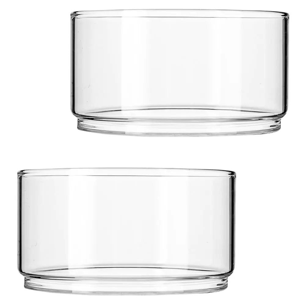 

2Pcs Fresh Keeping Bowl Glass Salad Fruit Container Multipurpose Household Kitchen Tableware Bowl