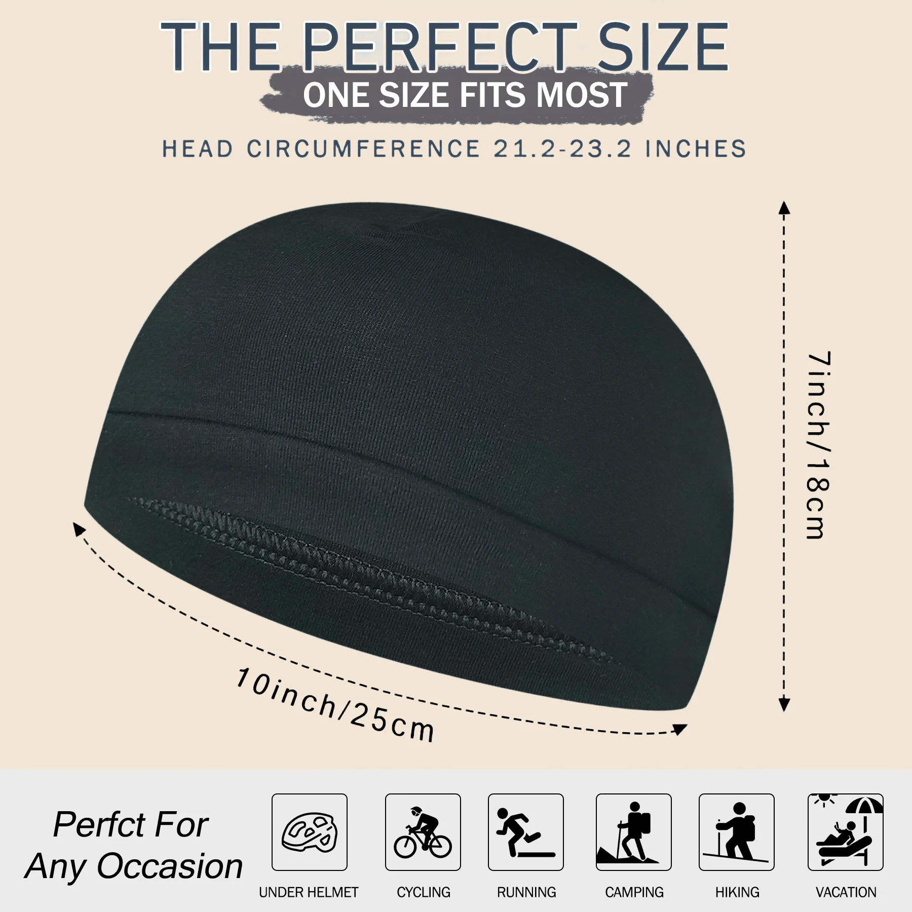 Cotton Skull Caps,Lightweight Beanie Sleep Hats Sweat Wicking Cycling Running Hat Helmet Liner for Men Women Multicolor