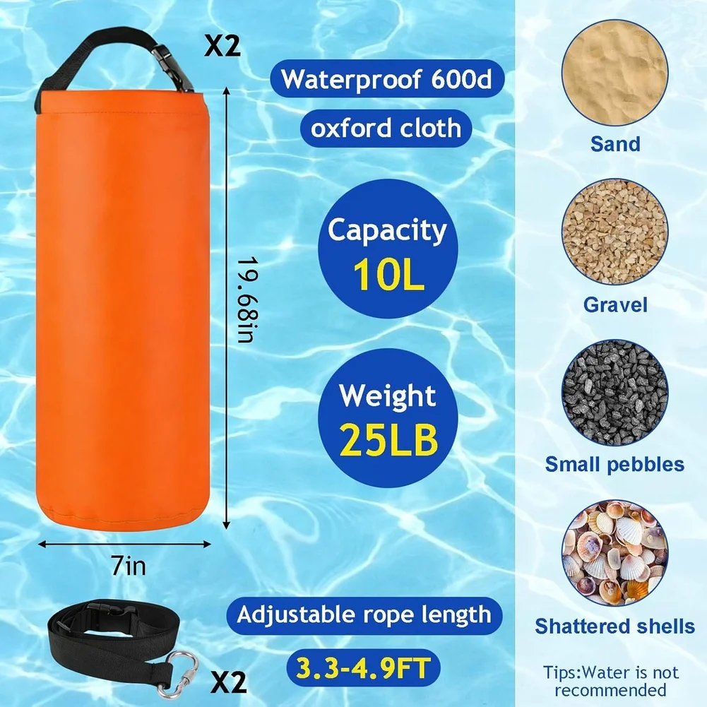 50 lbs Umbrella Sand Anchor Bag Oxford Cloth Polyester Material for Stabilizing Outdoor Shade Structures on Sand