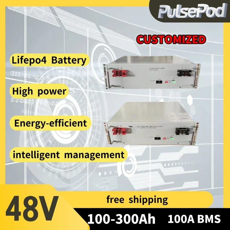 

48 В 10 кВт 200 Ач LiFePO4 Аккумулятор 51,2 В 100 Ач 150 Ач>6000 циклов CAN RS485 Bluetooth 100 А BMS Гарантия 10 лет ЕС UKR Быстрая доставка