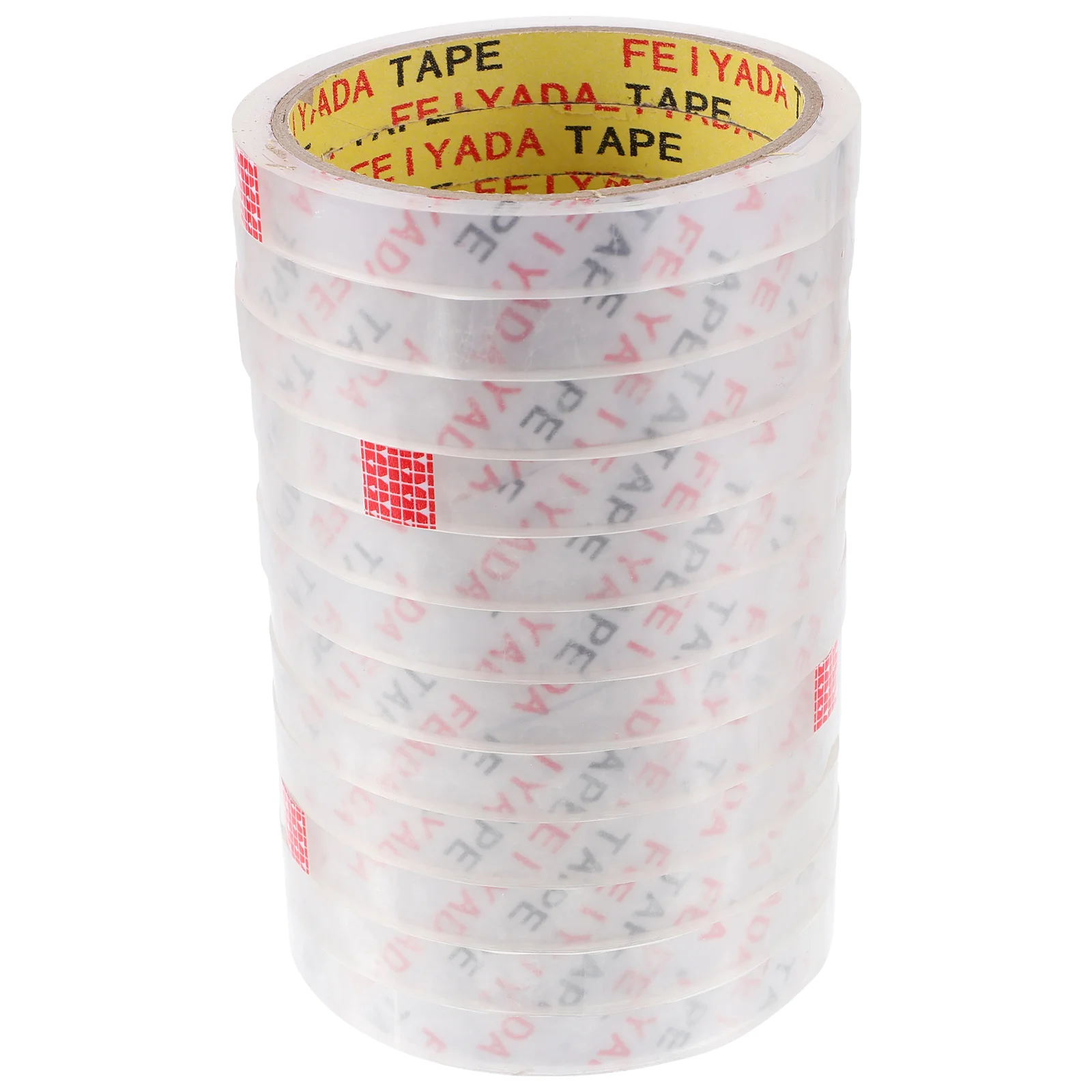 

12 Pcs 1.2cm Supermarket Sealing Tape Strong Adhesion 30m Roll Packing Tying Refills Vegetable Bag Sealing Tape