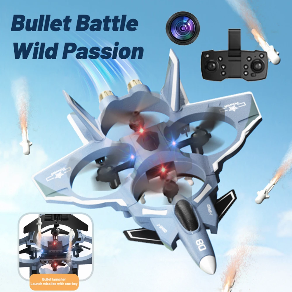 

2.4G RC Aircraft with Camera Missile Launch Remote Control Helicopter Fighter Jet EVA Airplane EPP Foam Plane Toys For Kids Gift