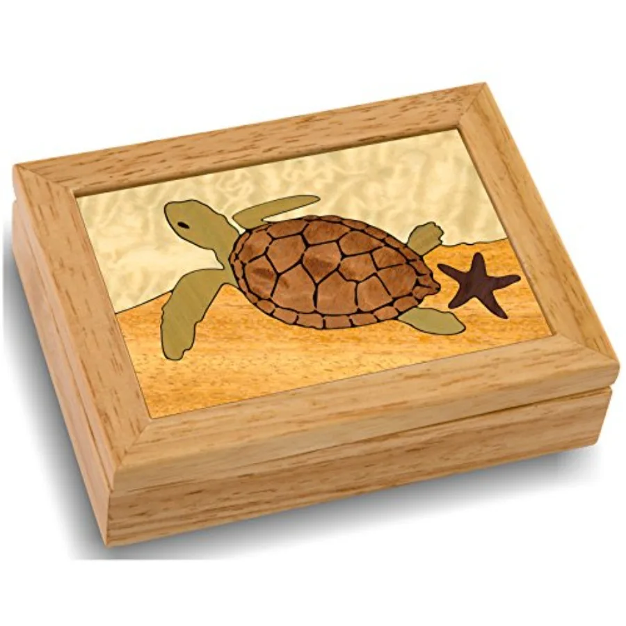 

Sea Turtle Wood Jewelry Box - Handmade USA - Unmatched Quality - Unique No Two are the Same - Original Work of Wood Art - A Gif