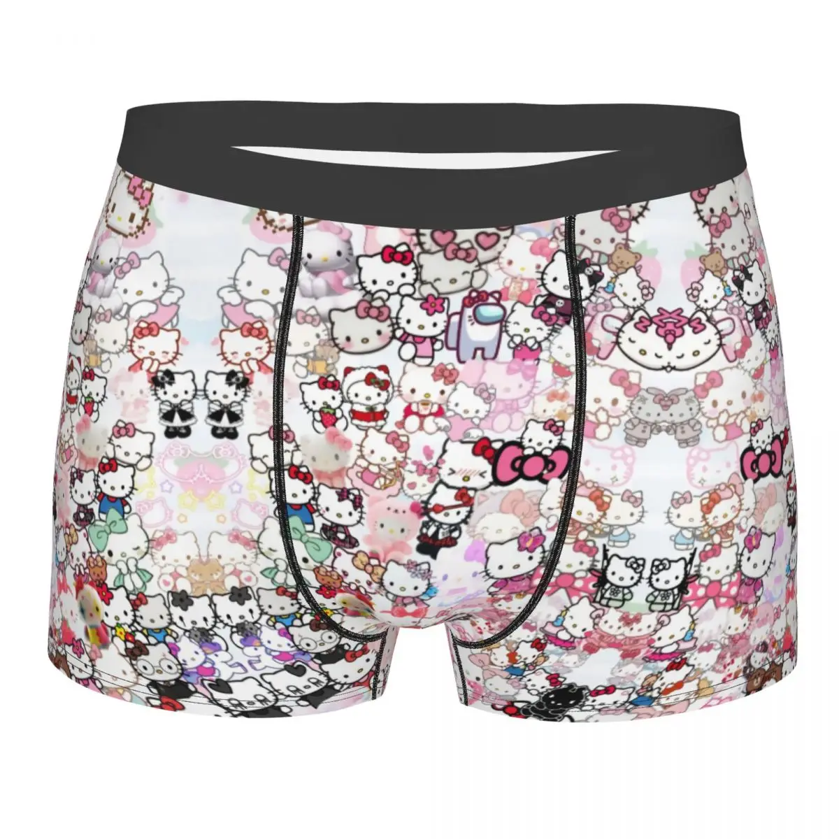 Cool Hello Kitty Art Boxers Shorts Panties Male Underpants Breathable Briefs Underwear