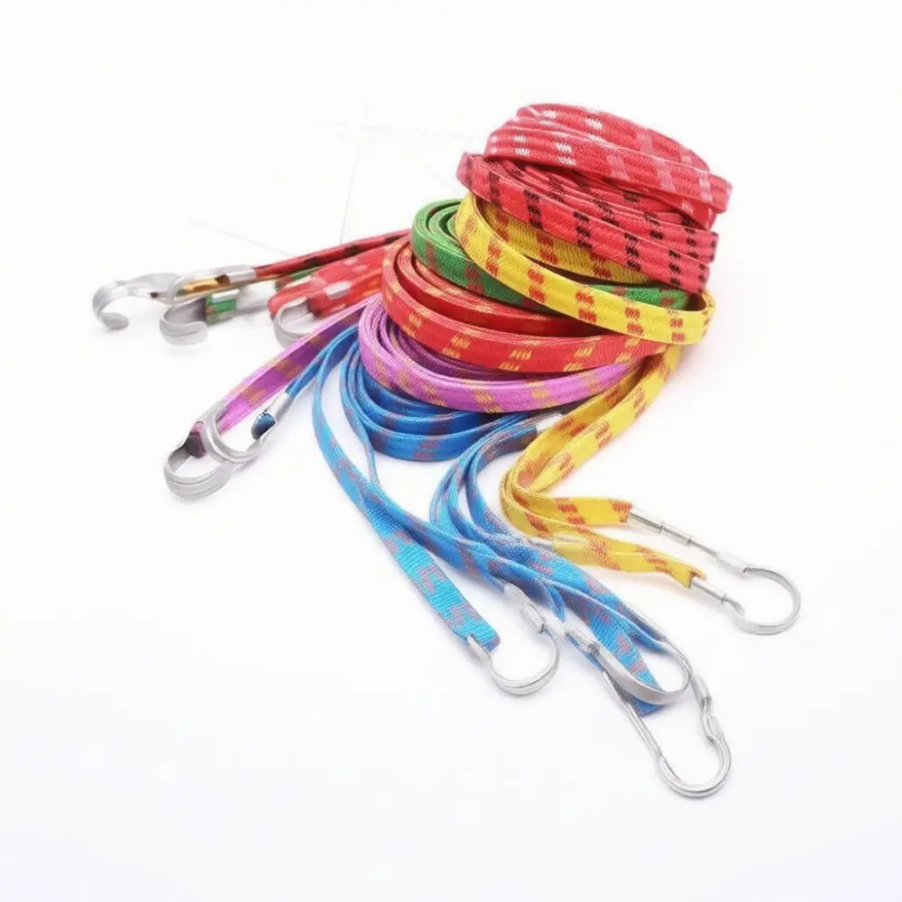 Heavy Duty Elastic Bungee Cord For Motorcycle Luggage Rack Wide Thickened Binding Band With Durable Metal Hooks