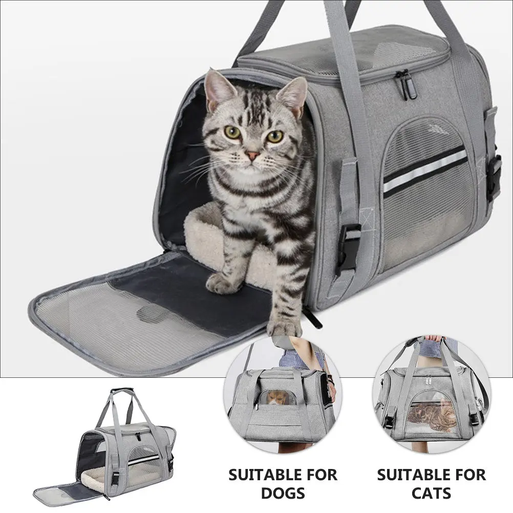 

Сумка-переноска для животных с дышащей сеткой, складная, портативная, для путешествий на природе, рюкзак для кошек и собак, сумка для хранения щенков