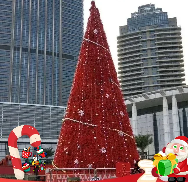 

Декоративная красная новогодняя елка для интерьера, уличный большой каркасный комплект новогодних елок, красивый