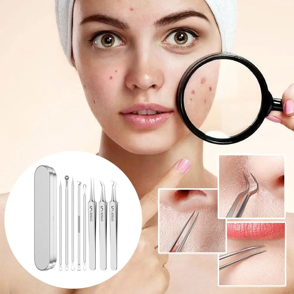 Pinzas con Clip para espinillas y espinillas de células ultrafinas, artefacto especial para raspar y cerrar el salón de belleza, herramienta de aguja para acné ﻿