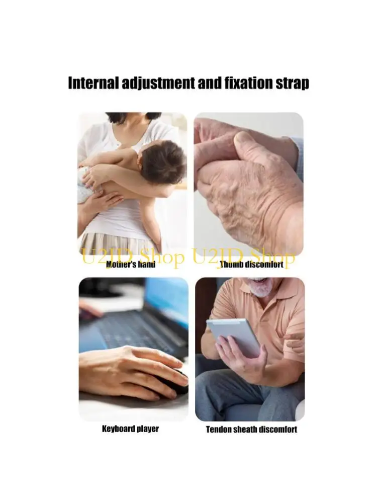 U2JD Elastic Wrist Stabilizer Thumb Splint Support For Computer Users & Gym Training