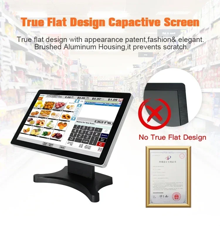 Sistemas pos únicos de 15.6 polegadas j1900/4g/64g com leitor de cartão de impressora de 58mm gaveta de dinheiro scanner de código de barras máquina de caixa sistema pos