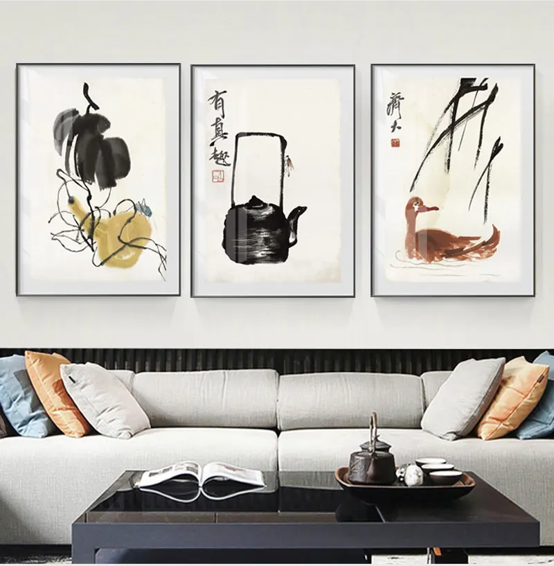 Chinese Classical Flower landscape Ink Printings prints Wall Art Canvas posters Artwork Home Livingroom decor Proter And Print-2