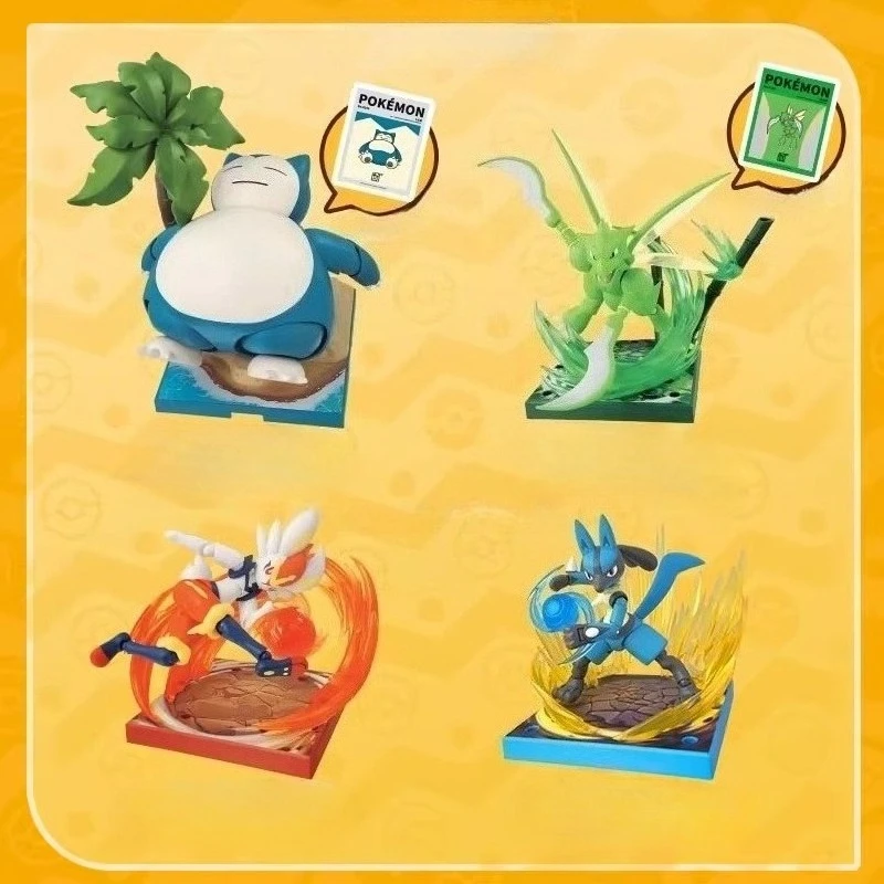 

Pokemon Figure Scyther Ceruledge Charizard Snorlax Lucario Cinderace Action Figure Collectible Assembly Model Toys Ornament Gift