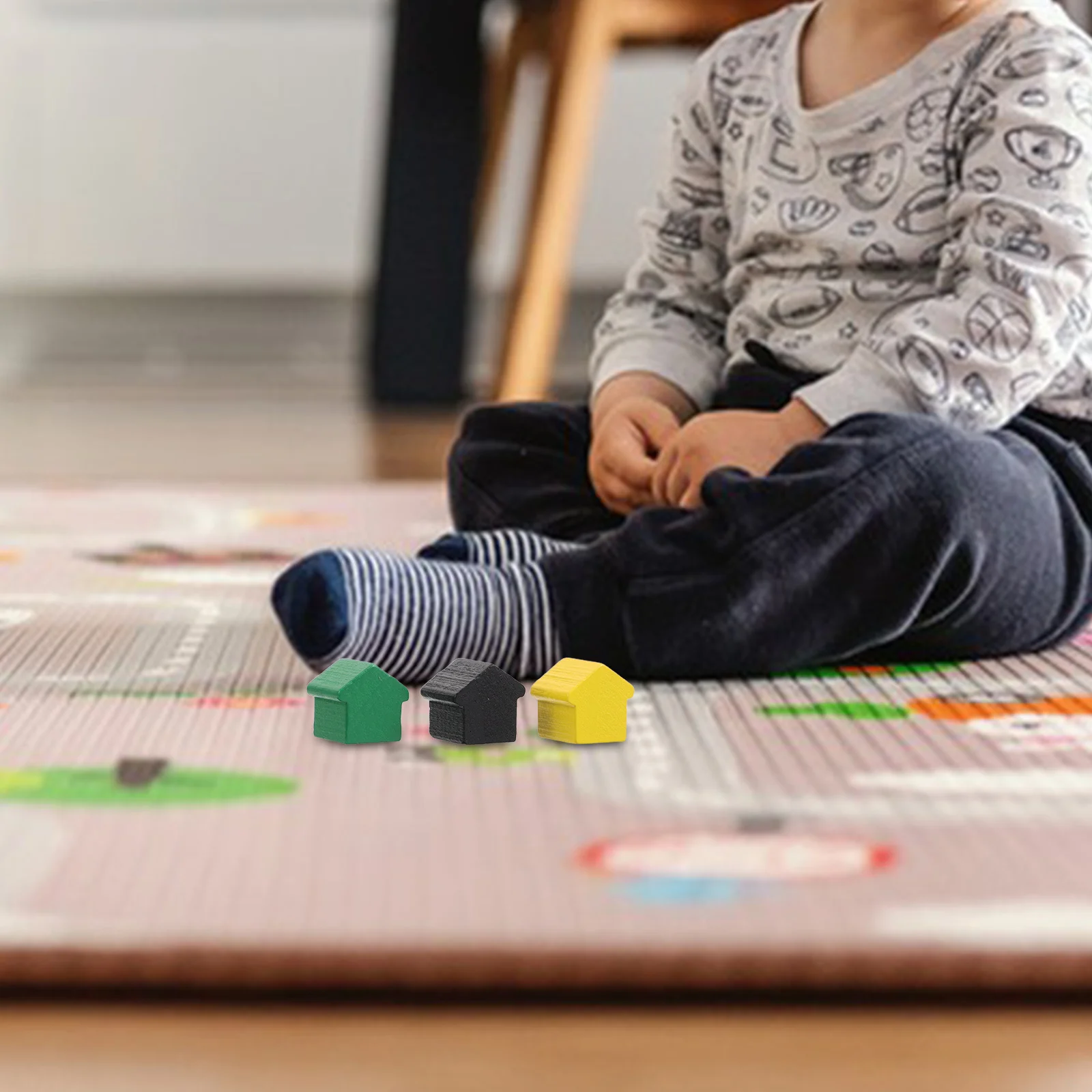 50 pezzi di case in legno per giochi da tavolo divertenti pezzi di strategia educativa gioco di trading della proprietà pezzi di gioco da tavolo