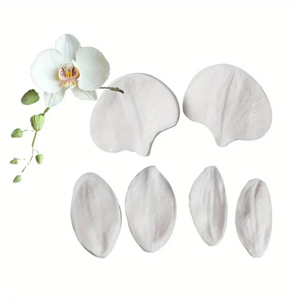 Orchid Flower Butterfly Orchid Fondant Flower Mould Cake Decration Tool Petal Petal Silicone Mould & Stainless steel Cutter Set