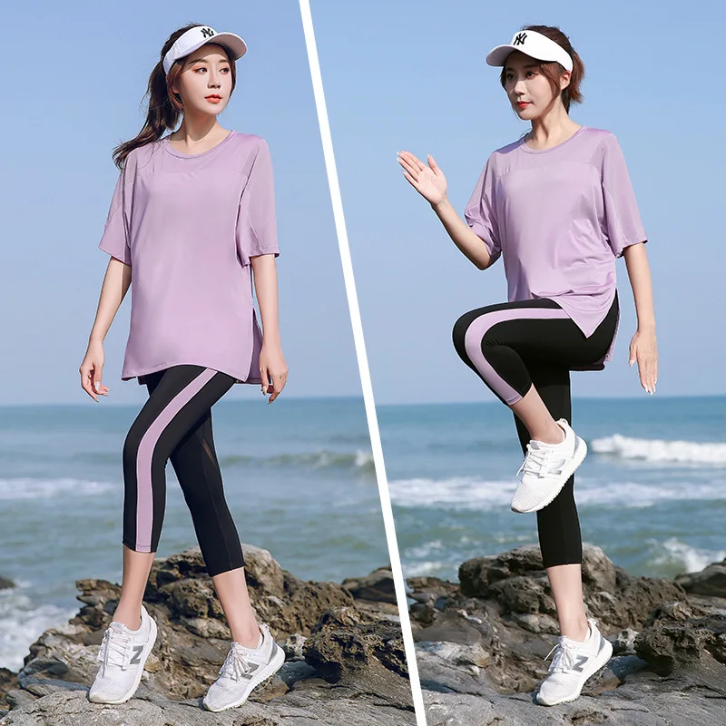 

2022 New Plus Size Women Yoga Set Quikcly Dry Elastic Sweatshirt+pant Running Jogger Fitness Gym Workout Outfit Set Sportswear