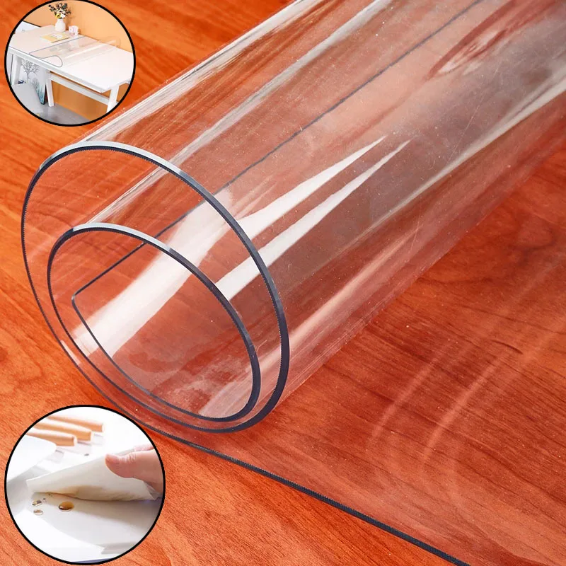 PVC Table Mat Glass Soft Cloth Table Cover Transparent D' Waterproof rugs and carpets for home living room Tablecloth 1.0 mm