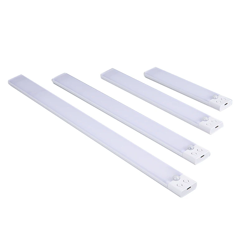 Ultra-Thin Indoor Lighting 3 Color Dimmable Rechargeable Kitchen Cabinet Closet Wardrobe Human Body Sensing LED Light