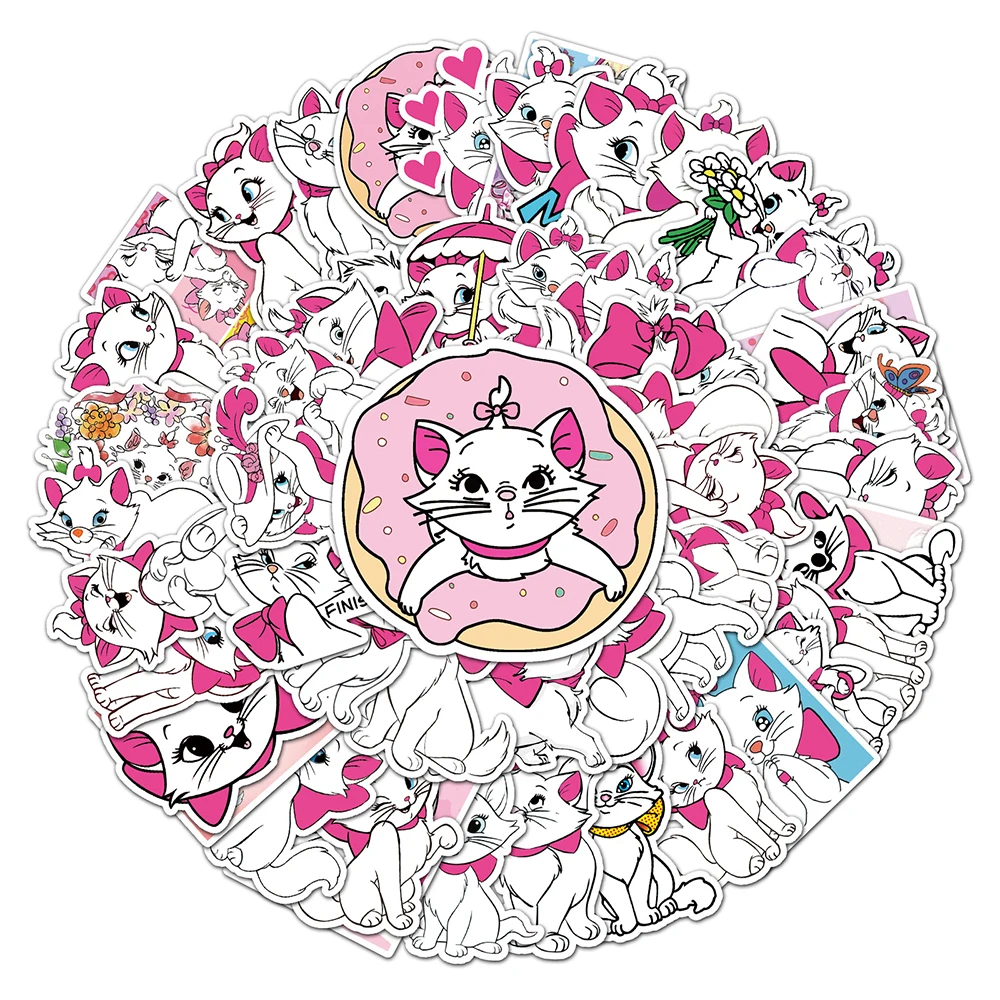 10/30/50 قطعة ديزني لطيف الكرتون ماري القط ملصقات أنيمي DIY بها بنفسك محمول الأمتعة سكيت Kawaii مقاوم للماء الكتابة على الجدران مائي للهدايا