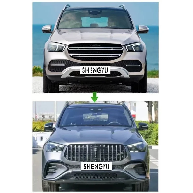 

Совершенно новые автомобильные модифицированные аксессуары, бамперы, решетка для бровей, задний диффузор, задние трубы, автомобильные лампы для GLE W167 19-23, обновление до 24 GLE