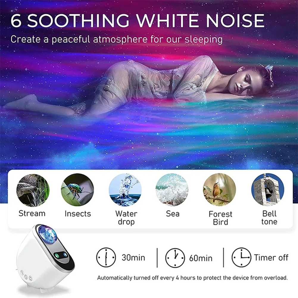 Imagem -02 - Bluetooth Aurora Boreal Projetor Galaxy Star Night Light Decoração do Quarto de Casa Quarto Luminárias Decorativas Presente