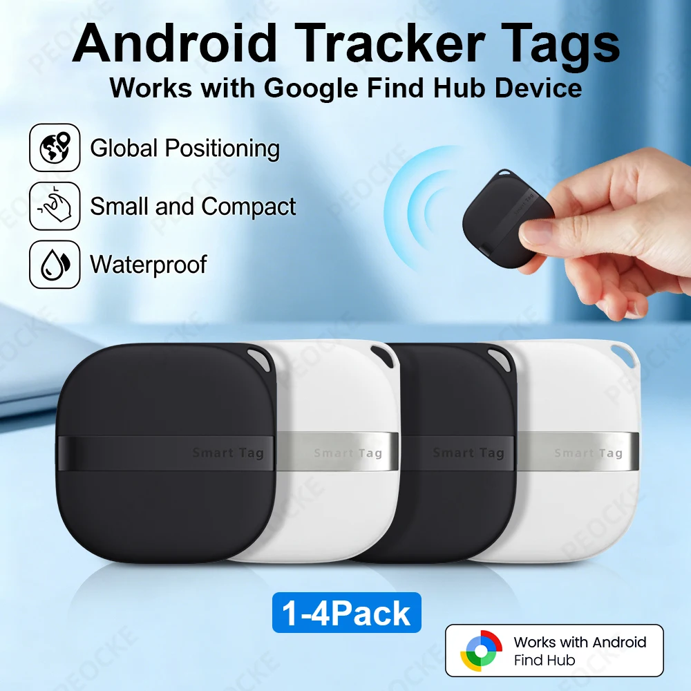 

1-4Pack Android GPS Tracking Global Positioning Finder Portable Anti-lost Device With Google's Find Hub items Finder Smart Tag