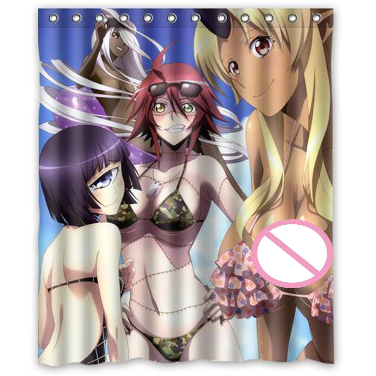 

150x180cm Anime Lala Cathyl Miia Monster Musume Girl Illy Merino Urt Personalized Polyester Waterproof Bath Shower Curtain