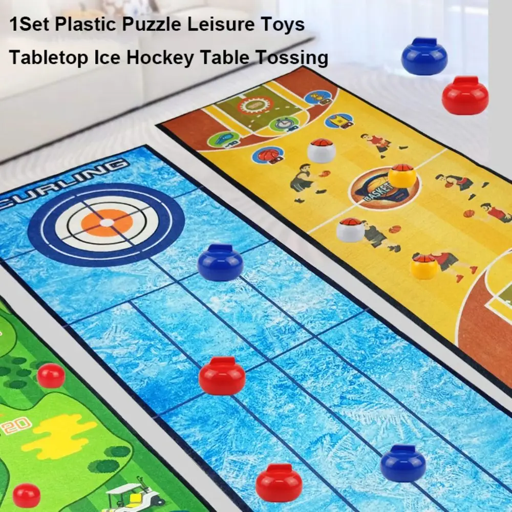 

Interactive Puzzle Leisure Toys Plastic 5 Styles Tabletop Ice Hockey Mini Curling Soccer Bowling Table Games Family Friend Party