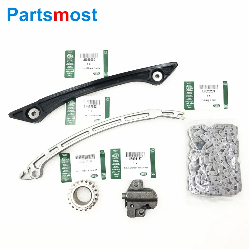 

2.0 Timing Chain Guide arm Tensioner Crankshaft Sprocket for Land Rover LR2 Evoque RRS Jaguar LR025000 LR025263 632 264 LR095137