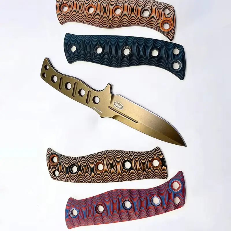 3 Colors With Screws Knife G10 Material Handle Scales for Benchmade Fixed Adamas 375 Knives Grip Accessories DIY Replace Part