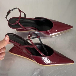 Fashion Wedges Shoes For Women Pointed Toe Female Footwear New 2026 Casual Ladies High Heels Sandals Slingbacks Heel Pumps
