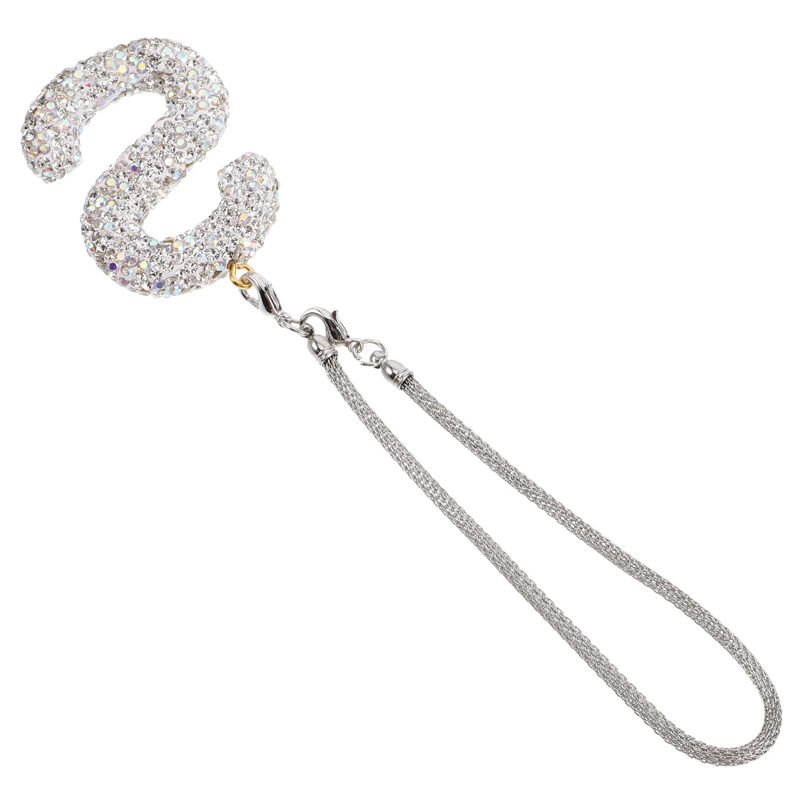 

S Initial Car Mirror Charm Hanging Pendant Sparkling Rhinestone Rearview Mirror Ornament Auto Decoration Lucky Car Bling