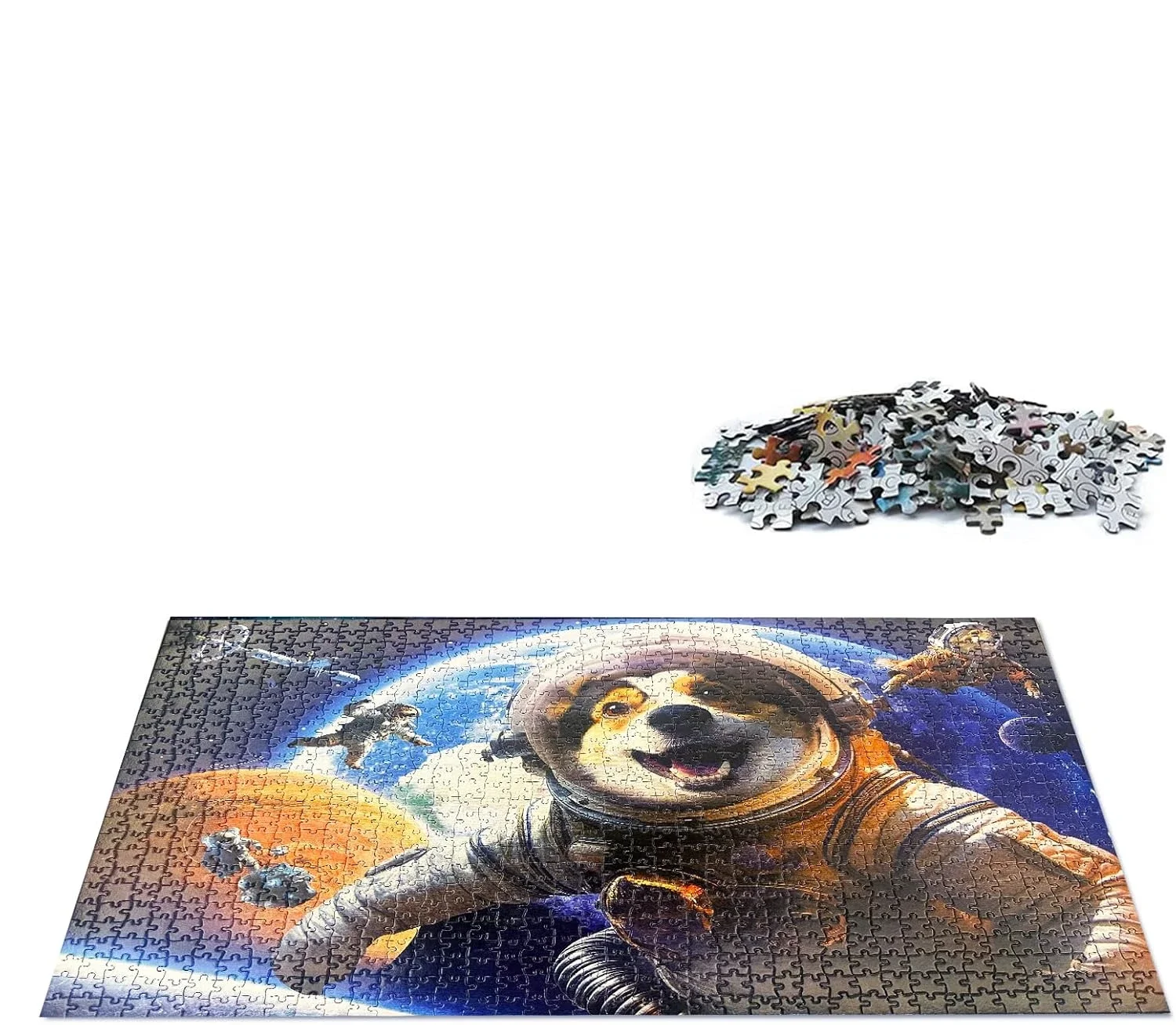 Puzzle astronauta cane 120/300/500/520/1000/1314 pezzi perfetto per giochi per famiglie notte festa di compleanno regalo divertente attività indoor