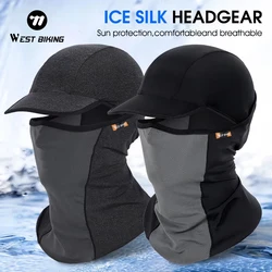 WEST BIKING Sun Protection Balaclava Men Women Electric Bicycle Motorcycle Full Face Mask Ice Silk Headgear Cycling Spring Summe