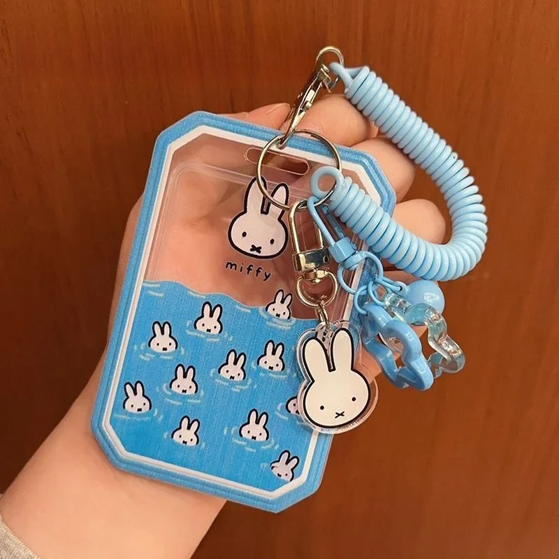Kawaii Miffy Badge Holder With Lanyard Underwater Design ID Card Meal Pass Bus Card Campus Access Card Name Tag Protective Case