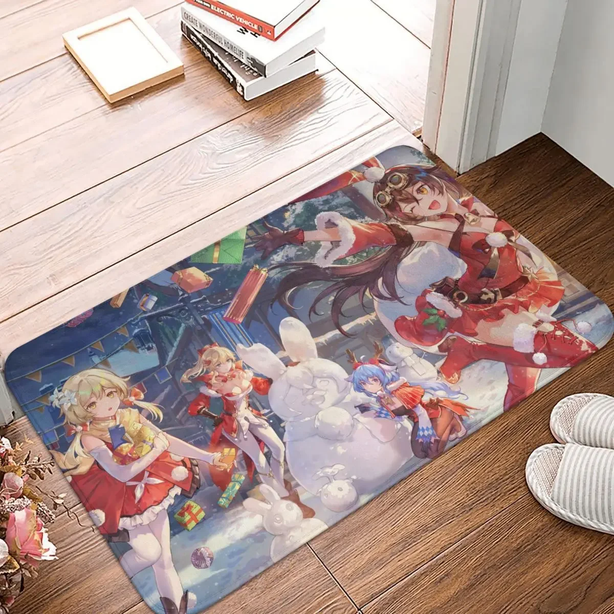 Bedroom Mat Christmas Girls Genshin Impact Rug Home Doormat Living Room Carpet Decor