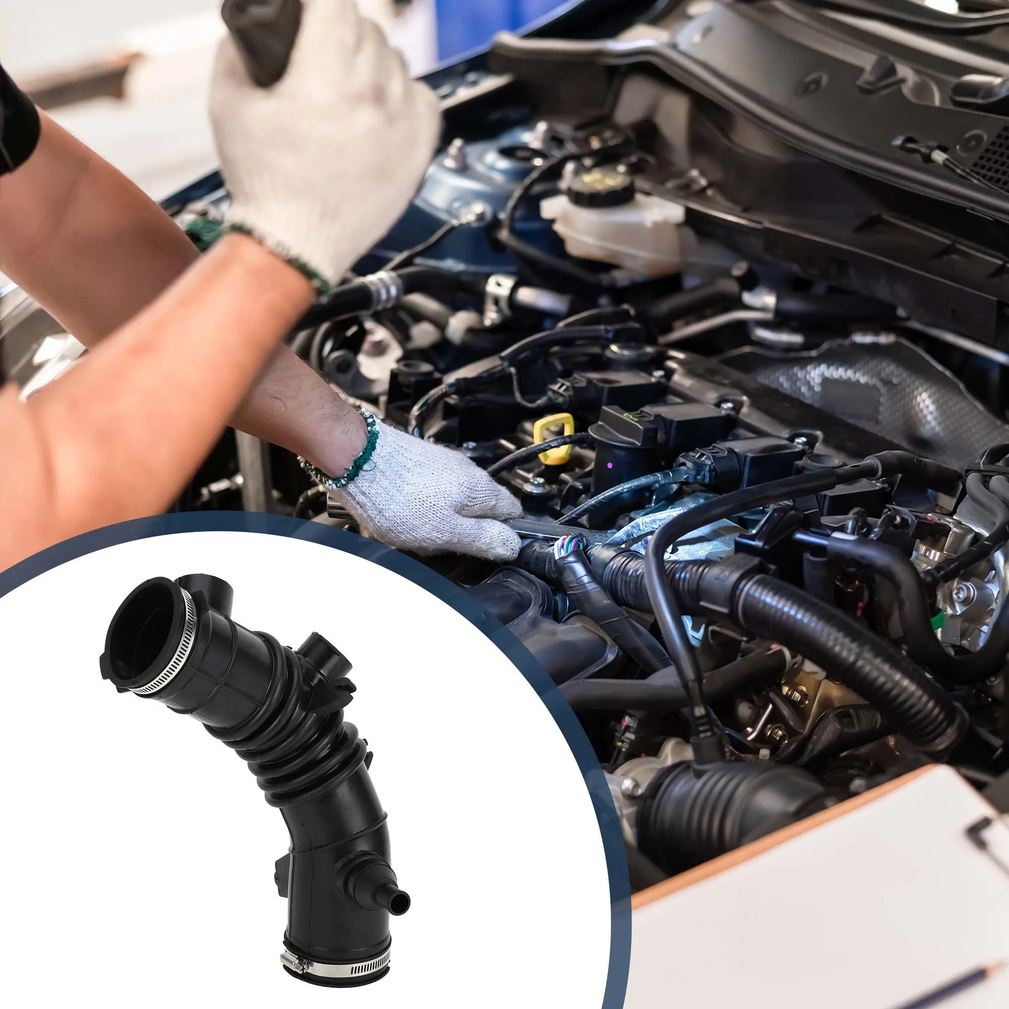X Autohaux Car Intake Hose Tube with Clamps for Toyota Solara 2004-2008 Black, 1 Pc