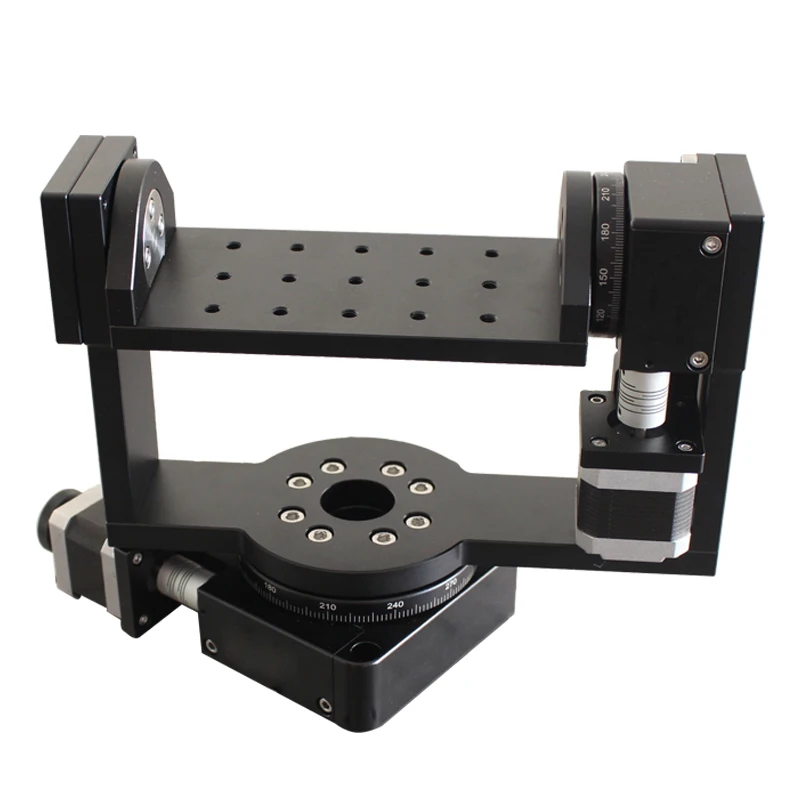 Suitable for PT-EW01 electric rotary table, with 360-degree indexing plate, U-shaped arm and hollow corner.