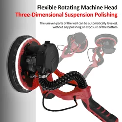 Drywall Sander, 1390W Electric Sander with 20 Pcs Sanding Discs 5 Variable Speed 800-1800 RPM Wall Sander with Extendable Handle