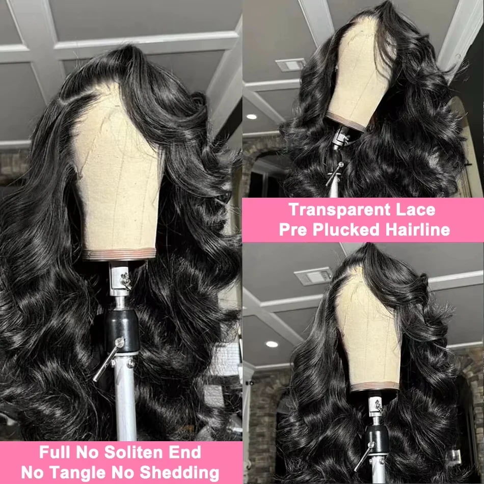 Body Wave Brazilian Human Hair Wig 32 34 Inches 200 Density 13x4 13x6 HD Lace Front Wig 360 Lace Front Wig Pre Plucked Hairline