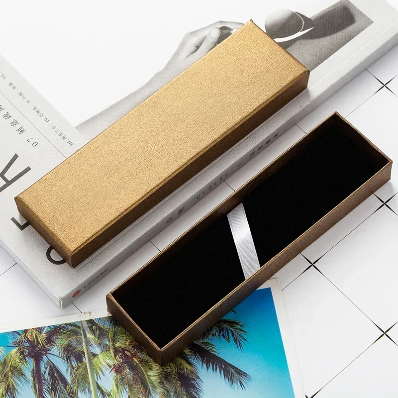 Neutral Pen Ballpoint Pen Box Rectangular Pen Box Cover Box Paper Flannel Black Carton Lettering Pen Special Gift Box