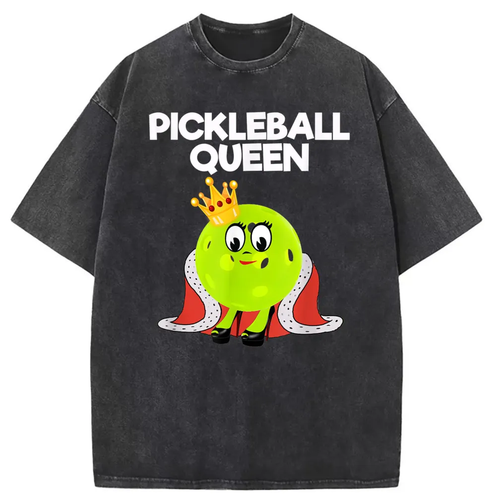 

Pickleball Queen Funny T-Shirt Men Special Family Tshirts Man Summer Autumn Sweatshirts Youthful Long Sleeve Sportswears