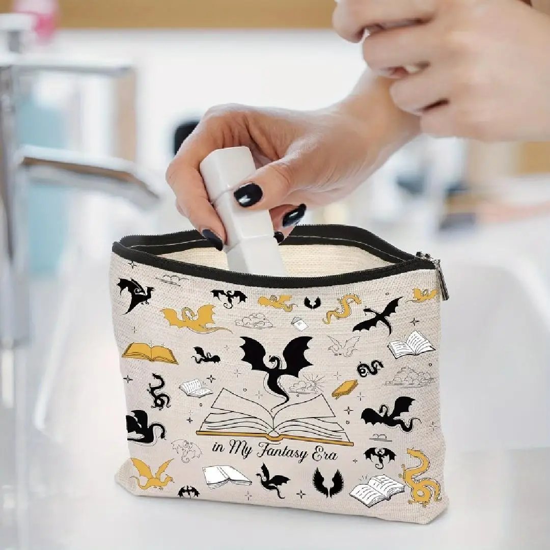 ファンタジードラゴンの化粧ポーチ - 女性用のかわいい多機能ジッパーポーチ、ジュエリー収納バッグ