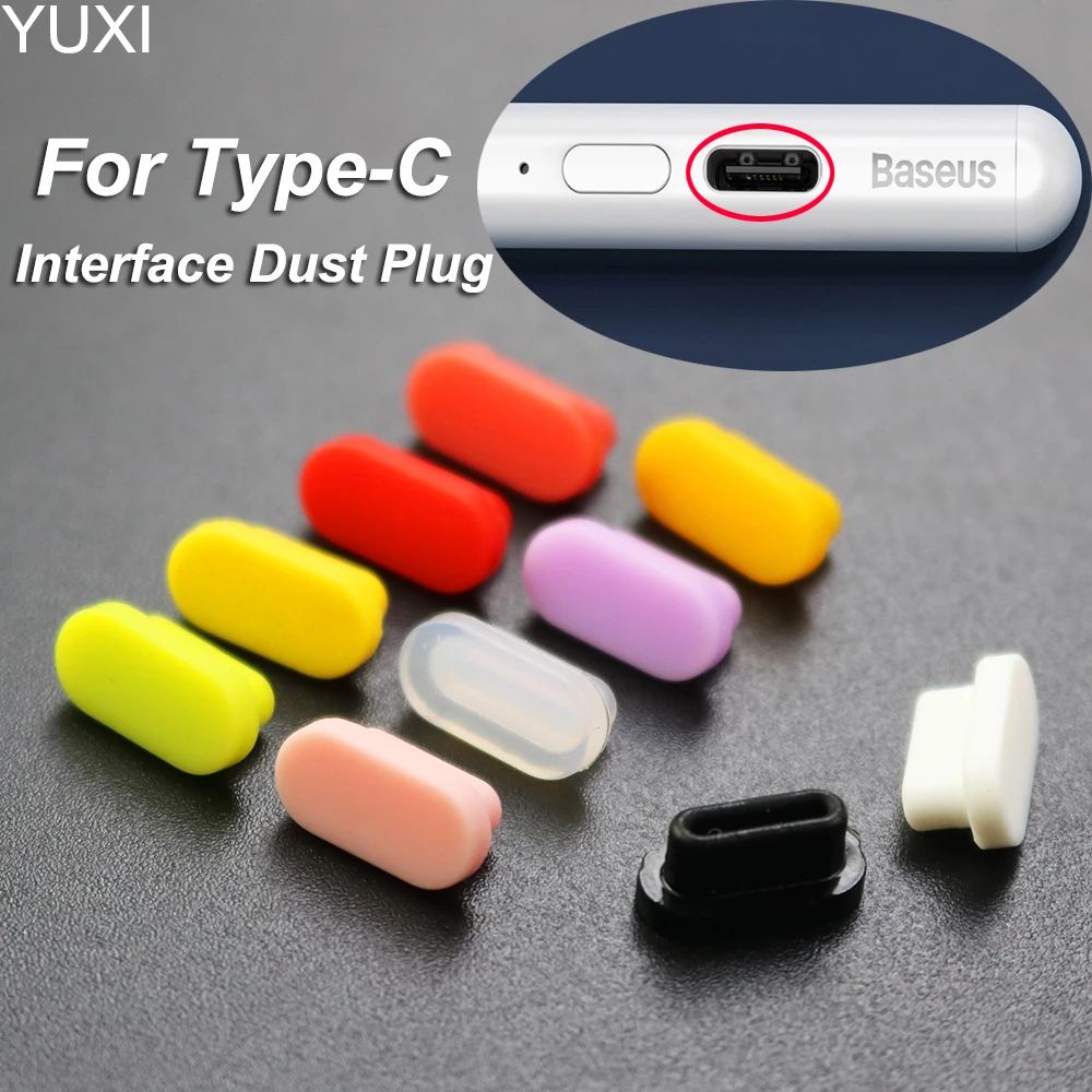 YUXI 10 Pieces / Set Color type-C Data Charging Interface Silicone Dust Plug Mobile Phone Computer Notebook Universal Plug